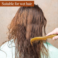 EQLEF Wide Tooth Wood Comb - Green Sandalwood Handmade Hair Comb for Men and Women
