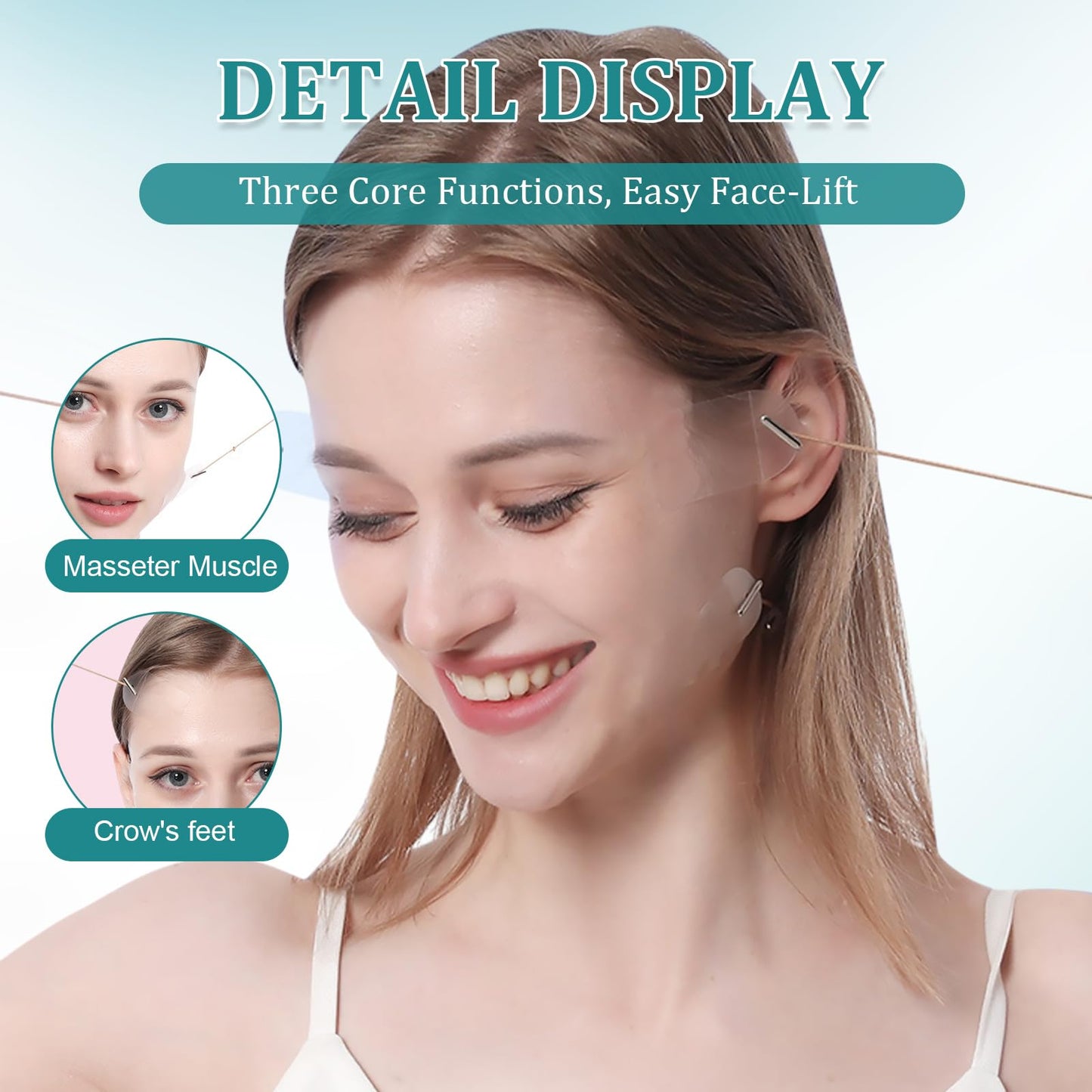 Liameph 60 Pcs Invisible Face Lift Tape,Facelift Tape with 8 Lifting Ropes,V Face Sticker,Face Tapes for Lifting Sagging Skin,Invisible Face Lifting Patches for Skin Firming Makeup Lifting Tool