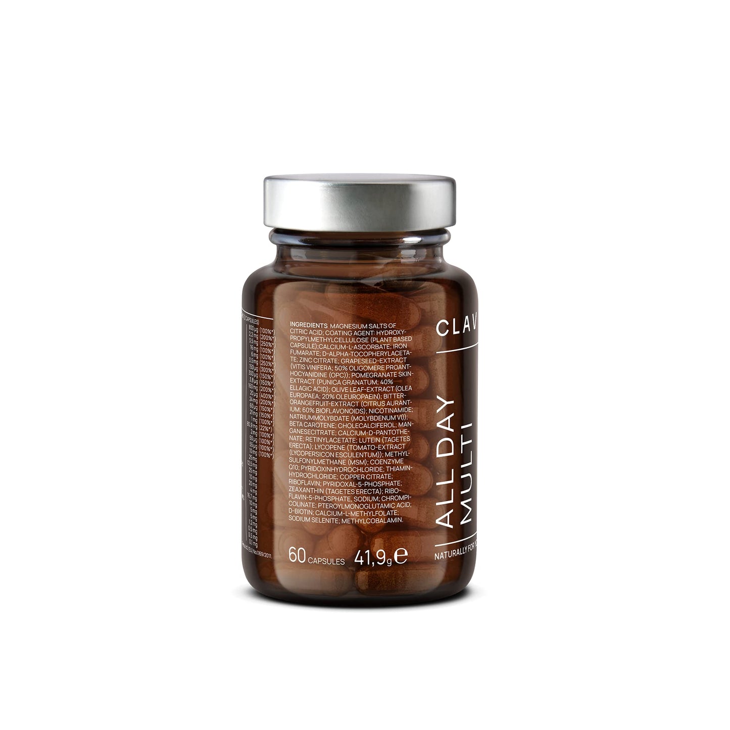 CLAV All Day Multi - A-Z Multivitamins and Minerals - 30 Valuable Vitamins, Minerals, Trace Elements & Plant Extracts - All in One Premium Multi Vitamin for Men and Women - Natural & Vegan