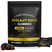 Shilajit Gummies for Men & Women, 60 Chewable Pure Himalayan Shilajit Gummies Gold Supplement - Rich in Ashwagandha, Fulvic Acid & 85+ Trace Minerals, Supports Energy & Immunity, Vegan