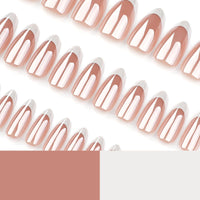 Lomeya Short French Tip Press On Nails - White Almond Shape - 30 Soft Gel Fake Nails in 15 Sizes - Reusable Semi-Transparent Stick On - Classic Look for Women - Easy Press-On Application