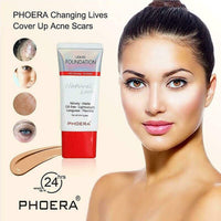 ONEKLIK Phoera Foundation Full Coverage Soft Matte Liquid Foundation Makeup Flawless Cream Smooth Waterproof Lightweight 24HR Long Lasting New Formula Tube Pack (104 Buff Beige)