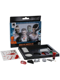 Smiffys Universal Monsters Make-Up Bumper Kit, Adults Aqua Pots, Transfers, Blood, Crayon & Shimmer Powder, Official Universal Monsters License Kit Perfect for Themed Halloween Looks