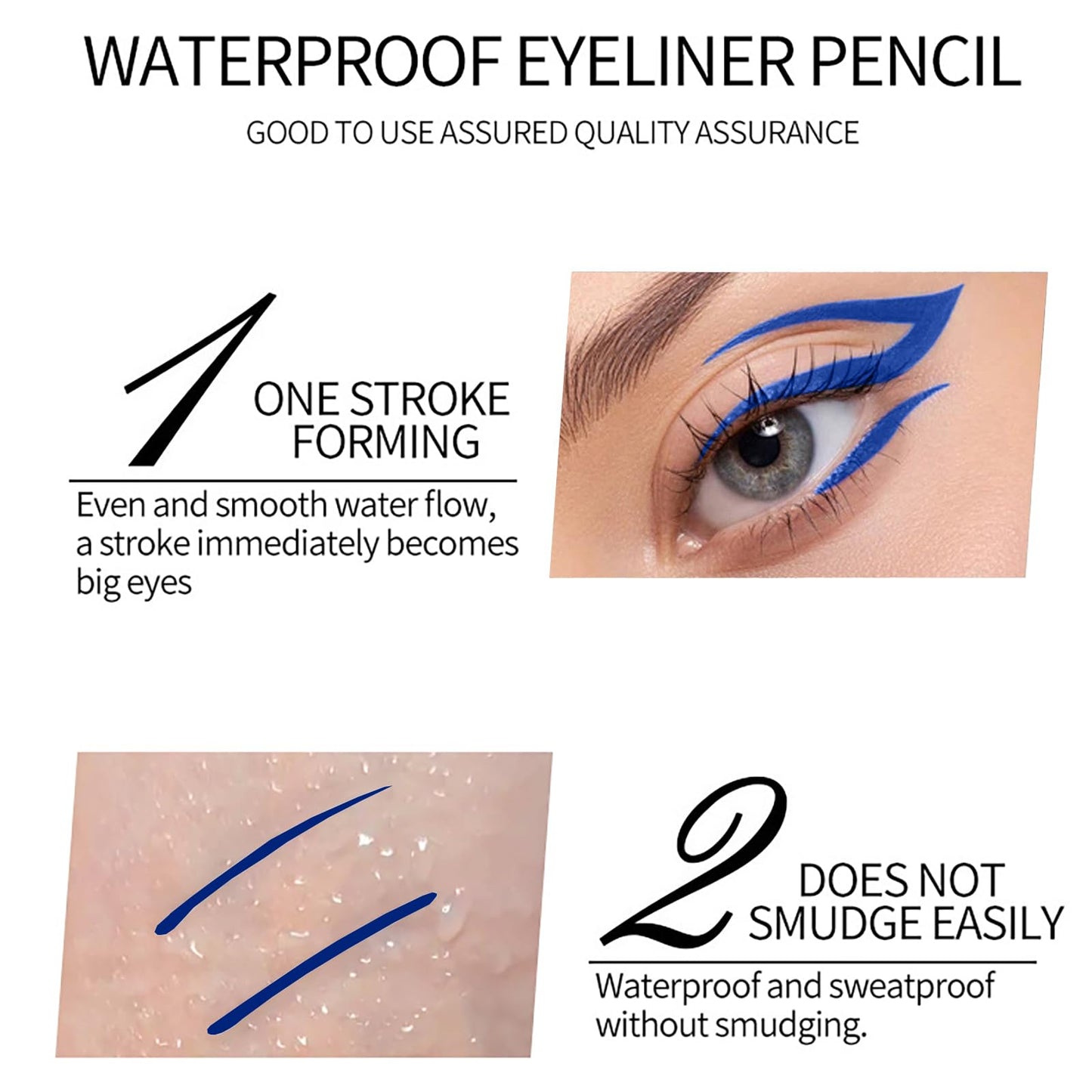 FresFresi Royal Blue Matte Liquid Eyeliner - Waterproof & Long-Lasting, Highly-Pigmented Coloured Eye Liner for Makeup - Eye Makeup Tool Essential