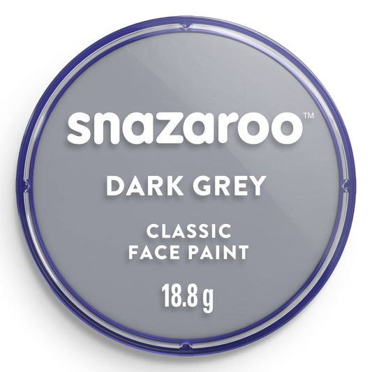 Snazaroo Classic Face and Body Paint for Kids and Adults, Dark Grey Colour, Water Based, Easily Washable, Non-Toxic, Makeup, Body Painting for Parties, for Ages 3+