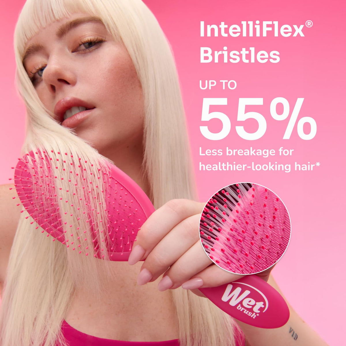 WetBrush Mini Detangler Brush with Ultra Soft Intelliflex Bristles to Gently Separate Knots With Ease, Wet Brush Detangler Is Gentle on Hair, Suitable For All Hair Types, Elemental Blue