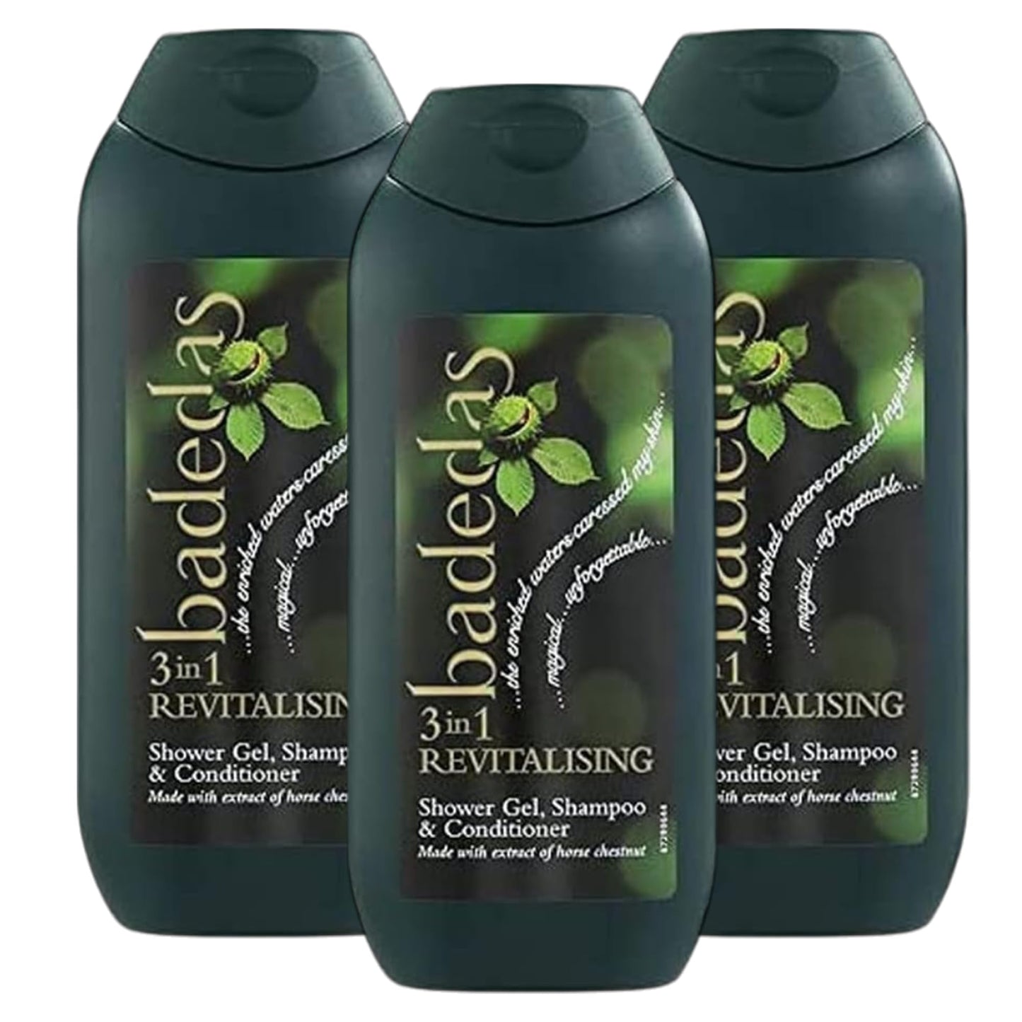 Badedas 3 in 1 Revitalising Shower Gel, Shampoo & Conditioner 200ml | Multipack | Pick a Bundle of 3 or 6 Packs
