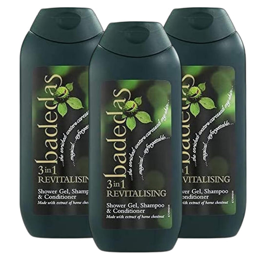 Badedas 3 in 1 Revitalising Shower Gel, Shampoo & Conditioner 200ml | Multipack | Pick a Bundle of 3 or 6 Packs