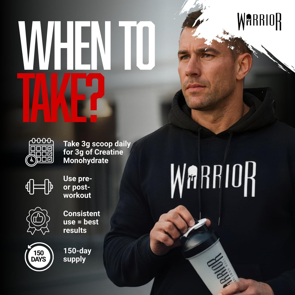 Warrior Flavoured Creatine Monohydrate Powder 500g (150 Servings) – Creatine Powder Drink, Creatine for Performance, Strength & Recovery (Not Creatine Gummies or Tablets) – Savage Strawberry