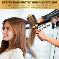 Hair Brush - SHINLEA Round Brush for Blow Drying 53MM Aluminium Curly Hair brush, Hairbrushes for Women Professional Curling, Hair Drying, Styling, Straightening and Shine