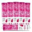 C.Defence Vitamin C 1000mg & Zinc 15mg Raspberry Flavour Effervescent Tablets - High Strength Tablets for a Healthy Immune System (6 Tubes)