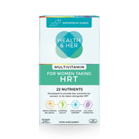Health & Her Multivitamin for Women Taking Hormone Replacement Therapy (HRT) - Supplements for Women - Nutrition and Wellbeing Support - 1 Month Supply, 60 Capsules - Vegan & Gluten Free
