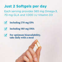 Nordic Naturals Complete Omega-D3, 565mg Omega 3 Fish Oil Omega 3 Supplements with Omega 6, Omega 9 and Vitamin D3, High Dose, Lemon Flavour, 120 Softgels, Soy Free, Gluten Free