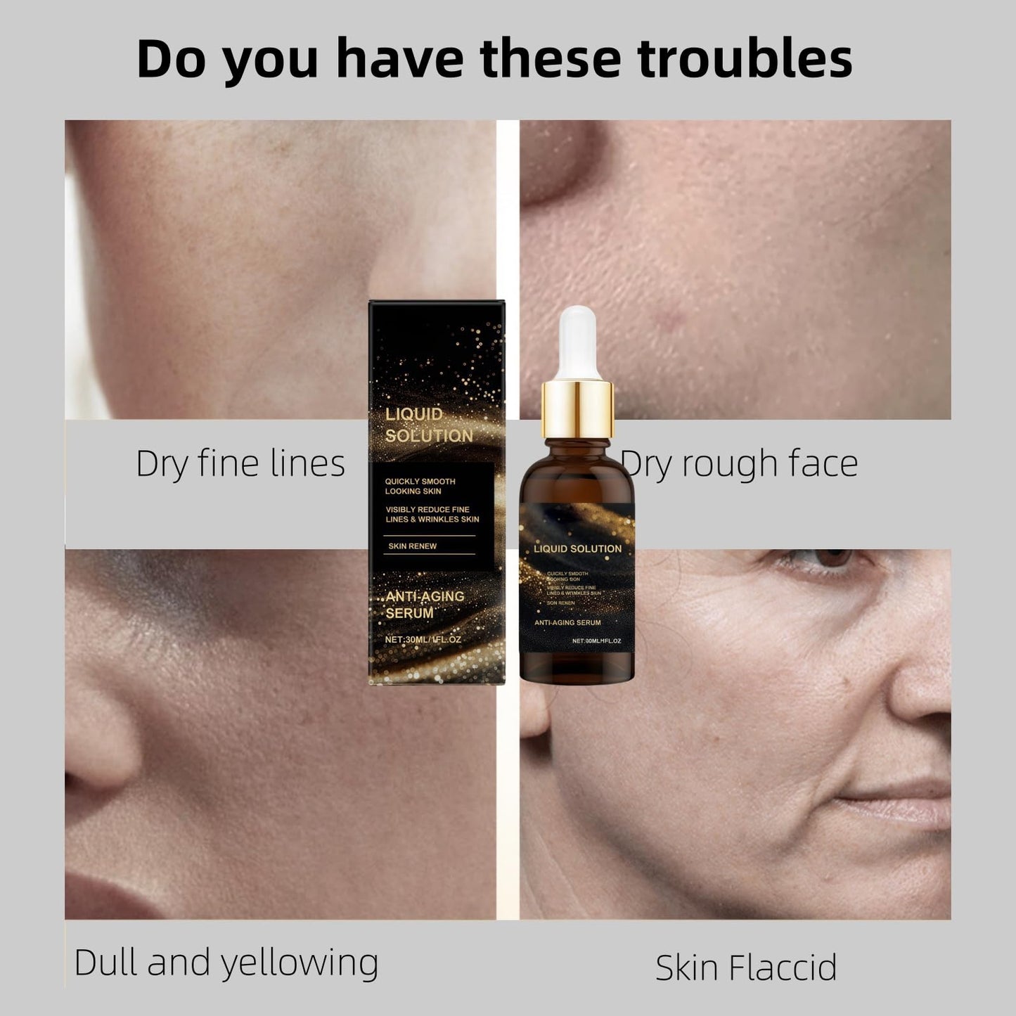 Ruojiar Ola/vita Liquid Solution Anti Aging Serum,Ola/vita Serum for Face,Liquid Wrinkle Reduction,Wrinkle Lifting&Firming Essence,Anti Aging Power for Fine Lines& Wrinkles,Reduce Fine Lines and Wrinkles