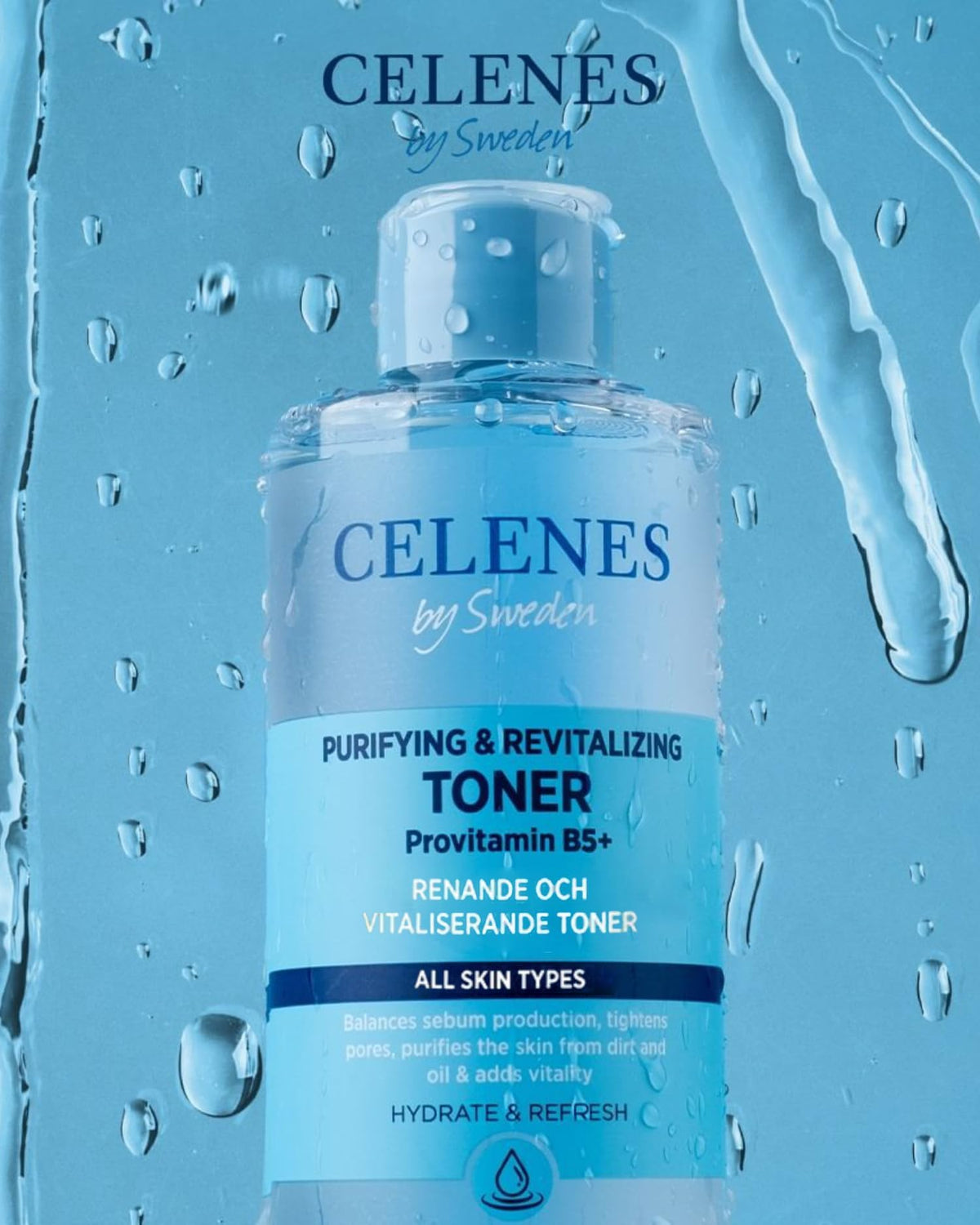 Celenes By Sweden Celenes by Sweden Thermal Water Glycolic Acid & Brightening Toner, 200 ml - Baltic Pine, Provitamin B5 & Niacinamide Formula - Pore Minimizer & Hydrating Care - All Skin Types - Paraben/Alcohol Free