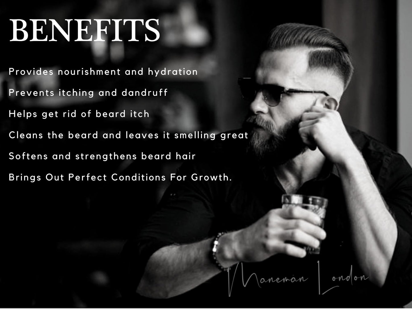 Maneman London Beard Oil | Sandalwood | Non greasy | Moisturises and Conditions Beard |Natural and organic | Argan, Jojoba & Aloe Vera oil Vitamin e | Mens Gift (30mL) (Sandalwood)