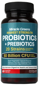 80 Billion CFU Probiotics - 20 Strains + Prebiotics | Digestive & Gut Health - for Good Gut Flora, Gas and Bloating | Scientifically Proven Probiotics for Women & Men | Made in The UK – 2 Month Supply