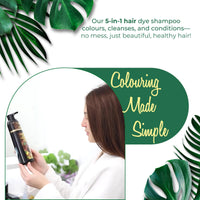Londoree 5-in-1 Hair Dye Shampoo for Gray Hair - Ammonia-Free with Vitamin E, Argan Oil & Collagen - Moisturizes, Repairs, and Colours in 15 Minutes - 500 ML