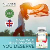 D Mannose 120 Capsules, 1000 mg per Dose, Promotes Urinary Tract Health, Natural Vegan UTI Defence by NUVIMI®