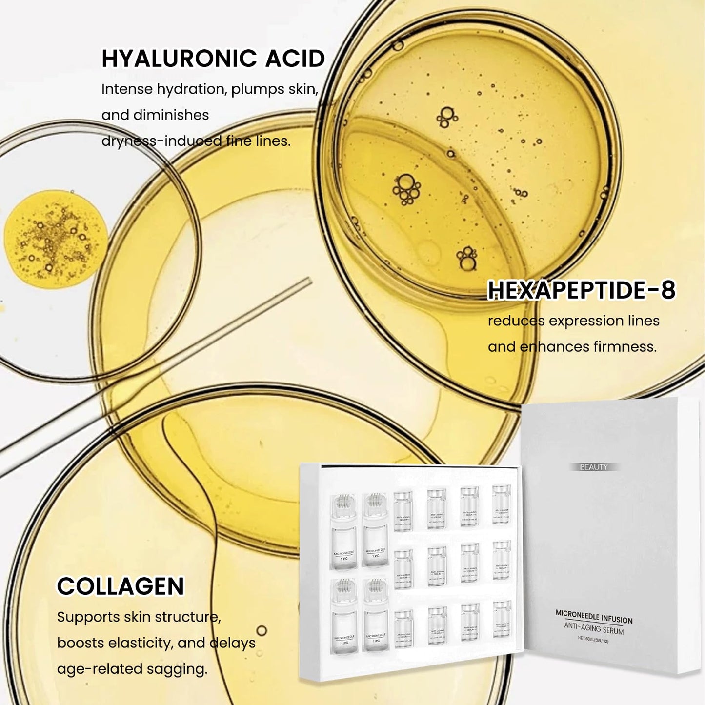 BloomBelle Micro Infusion Facial System, Hyaluronic Acid Microneedling Serum Rejuvenates, Anti-Aging Serum Set, Reduces Wrinkles, Micro Infusion System Enhances Elasticity, Deep Hydration for All Skins