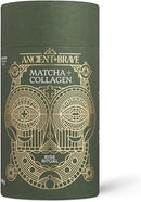 Ancient + Brave Matcha + Collagen 150g Tub - Lion's Mane Mushroom Powder for Mental Clarity - Hydrolysed Collagen Peptides - for Skin, Hair & Nails - Organic Matcha Tea, MCT Oil, Moringa & Cinnamon