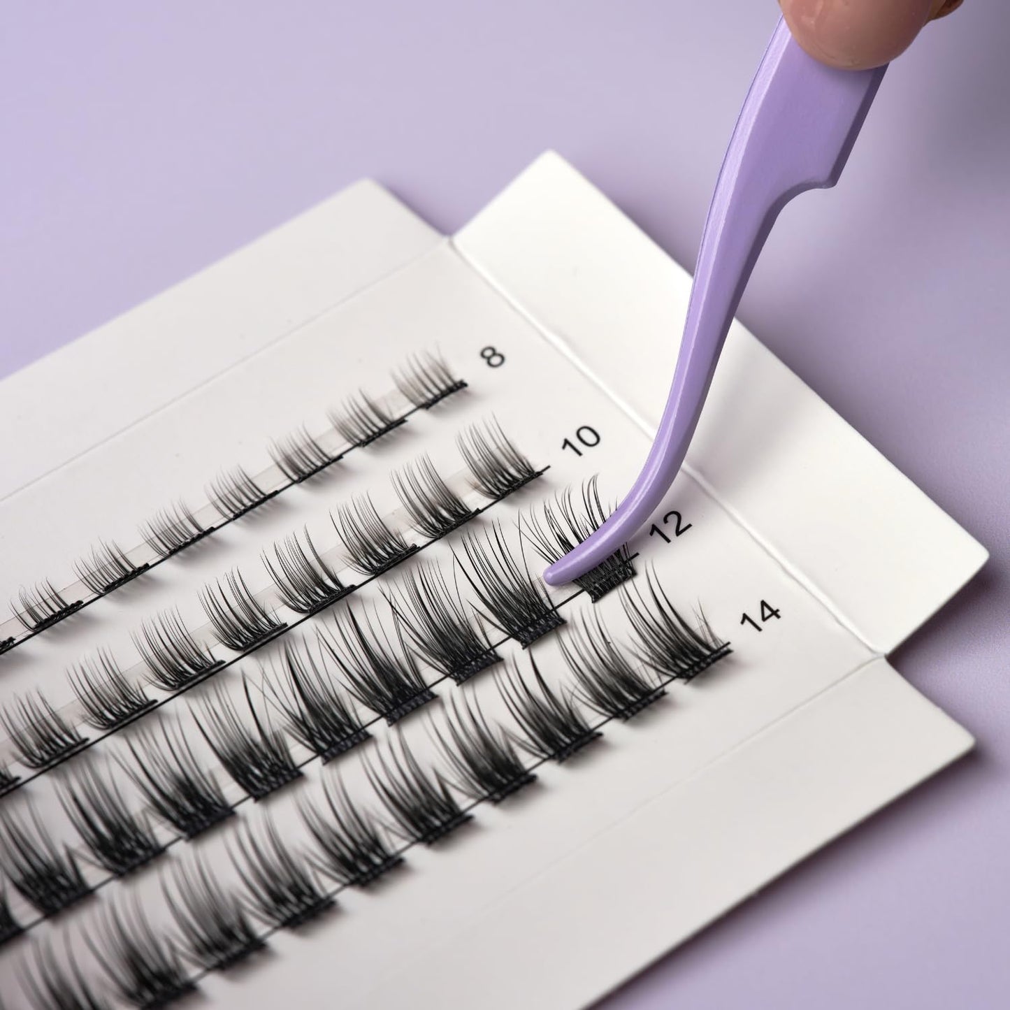Nouveau Lashes Pre-Glued Express Cluster Lashes - Reusable & Customisable Lash Clusters - 8, 10, 12, 14mm Length - 44/48 Clusters Per Pack (Natural 01)