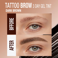 HOPHAT 3D Peel-Off Eyebrow Tint Gel – Long-Lasting Waterproof Brow Colour, Natural-Looking Tint Lasts Up to 3 Days, Easy to Apply & Remove (01#GRAY BROWN)