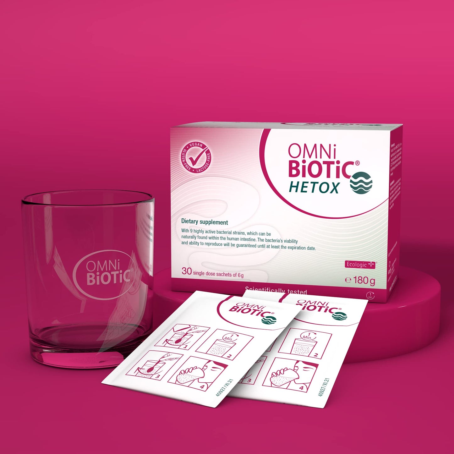 OMNi BiOTiC HETOX | 30 sachets (180g) | 9 Bacterial strains | 15 Billion Bacteria per Daily dose | Powder | Vegan | Glutenfree | Lactose-Free | for Daily use
