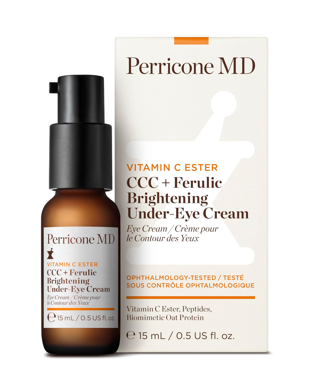 Perricone MD Vitamin C Ester CCC+ Ferulic Brightening Under-Eye Cream, 0.5 fl. oz. - Brightening Eye Cream with 3 Forms of Vitamin C & Ferulic Acid – Reduces Dark Circles – Ophthalmologist-Tested