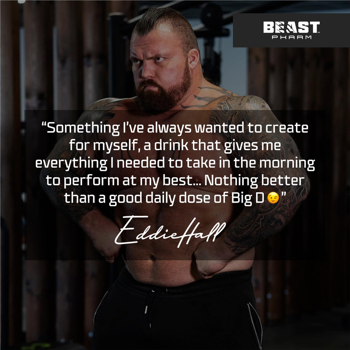 Beast Pharm Beast Big D Performance Formula with Creatine Monohydrate Powder and Patented Ingredients for Daily Strength, Stamina and Endurance by Eddie Hall, 30 Servings, Lemon Sherbet