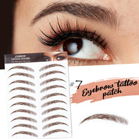AWAVM 7Sheets/77Pairs 4D Hair-Like Tattoo Stickers Waterproof Natural Fake Eyebrow Stickers,Long Lasting Eyebrow Grooming Shaping Perfect for Women and Girls (Brown-09)