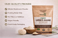 Natures Root Nature’s Root Organic Lion’s Mane Mushroom Powder 200g – 100% Fruiting Body (Hericium erinaceus) – Finely Milled Vegan Mushroom Powder for Coffee, Smoothies & Hot Drinks – No Fillers