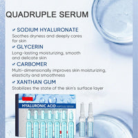 Hyaluronic Acid Concentrated Ampoules For Face Serum,Deeply Moisturize,Hyaluronic Acid Serum For Face,Face Care For A Natural Face Lift,Face Serum For Women & Men -7x2ml Ampoules.