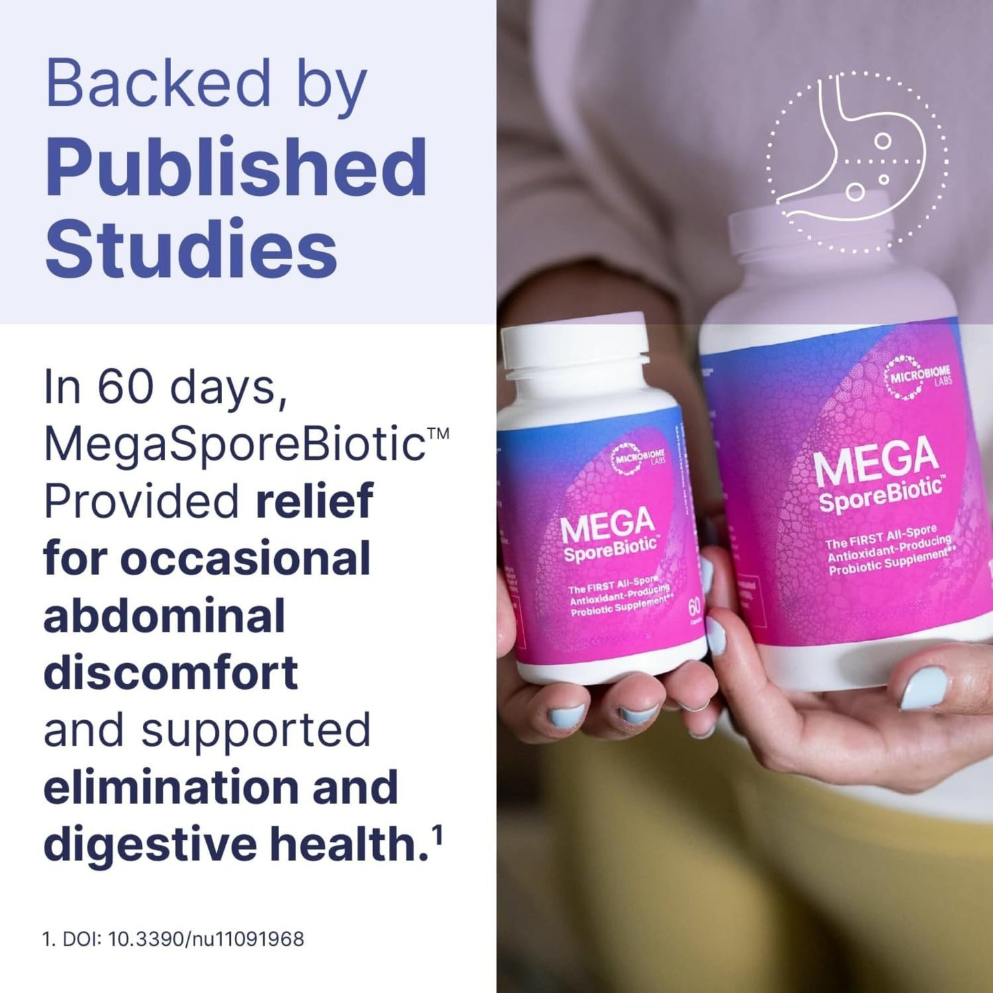 Microbiome Labs MegaSporeBiotic Spores Only - Spore Based Probiotic Daily Supplement to Boost Akkermansia, 4 Bacillus Strains for Gut Health Support for Men & Women, Vegan Probiotics (60 Capsules)