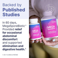 Microbiome Labs MegaSporeBiotic Spores Only - Spore Based Probiotic Daily Supplement to Boost Akkermansia, 4 Bacillus Strains for Gut Health Support for Men & Women, Vegan Probiotics (60 Capsules)