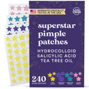 LivaClean 240 Count Colorful Star-Shaped Pimple Patches for Face – Hydrocolloid Acne Patches – Cute Pimple Patches, Pimple Stickers, Zit Dots, Hydrocolloid Bandages, Acne Stickers