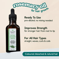 Nature Spell Rosemary Oil for Hair Growth, Pre-Diluted Scalp Oil, 50ml