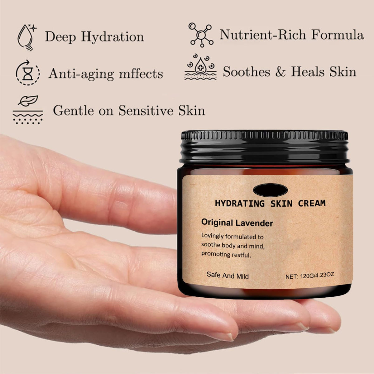 ISBEAUSOLS Magnesium Butter for Sleep - Lavender Body Butter -Soothing Magnesium for Sleep & Relaxation -Body Skin Care with Organic Shea Butter Honey, Self Care Replenishes - Vegan Moisturizer For Body and Face