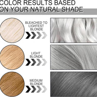 2PCS Metallic Silver Gray Hair Dye,2 In 1 Natural Essence Extract Silver Hair Dye,Silv/er Gray Natural Ha/ir Dye Cream,Perment Hair Color Silv/er Dye,Grey Semi-Permanent Hair Colour,Sil/ver Grey Colou