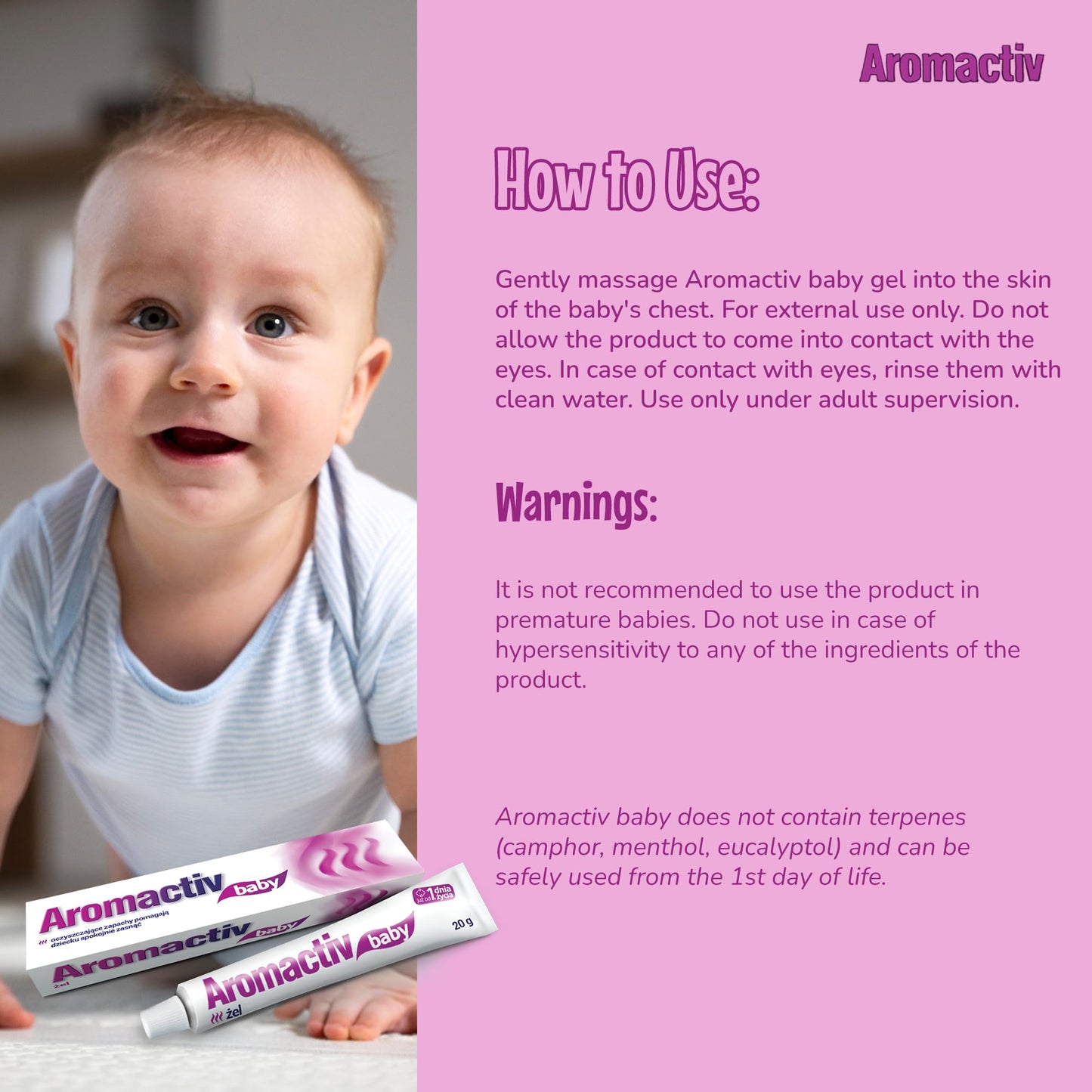 Aflofarm AROMACTIV Baby gel - 20 g - helps you fall asleep and soothes irritation, it is recommended for the care of children's skin from the first day of life.