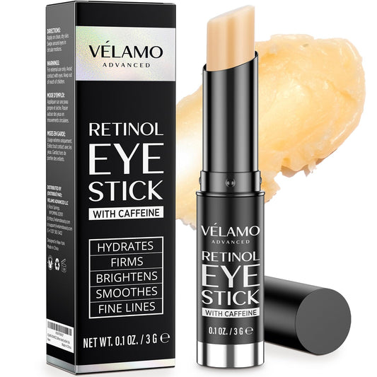 VELAMO ADVANCED Retinol Eye Balm Stick with Caffeine & Peptides – Under Eye Cream for Dark Circles, Puffiness, Fine Lines – Visible Results in 4–8 Weeks – Anti-Ageing & Firming for Mature Skin, 3g