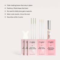 MYLEE Mylee Brow Wow Lamination Kit – Eyebrow Lamination Kit for Fuller, Fluffier, Defined Brows – 3 Applications – 4-Step System with Glue, Lifting, Fixing & Conditioning – Vegan & Cruelty-Free