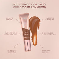 LUNA BY LISA JORDAN LUNA Silk Foundation in RICH PLUS BROWN Shade - Contains Hyaluronic Acid, Vitamin C & A, Aloe Vera, and Shea Butter - Brightening Dewy Foundation Makeup - Hydrating Cream Foundation for Dry Skin