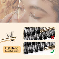 240Pcs Individual Lashes QUEWEL Cluster Lashes Individual Lash Extension 40D+50D C Curl Lashes Cluster DIY Look Like Eyelash Extensions Mix8-14mm at Home(40D+50D 0.07C MIX8-14mm)