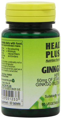 Health Plus Ginkgo 50 Memory Plant Supplement - 60 Tablets