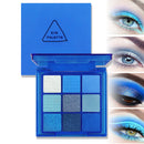 MEITREND Eyeshadow Palette, Blue Glitter Eyeshadow Waterproof Eye Shadow Pallets For Women, Klein Blue Matte Shimmer Eyeshadow Palette 9 Color Long Lasting High Pigmented Eye Make-Up Palette
