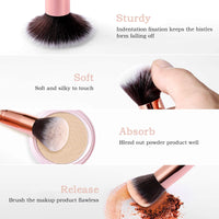 Makeup Brushes DUAIU 15PCs Marble Makeup Brush Set Premium Synthetic Kabuki Powder Blush Contour Foundation Concealer Eyeshadow Brushes with Makeup Sponge