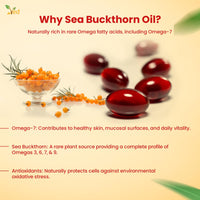 Ved VED Sea Buckthorn Oil Soft Capsules | Boost Immune System | Omega-7 500 mg | 120 Softgels.