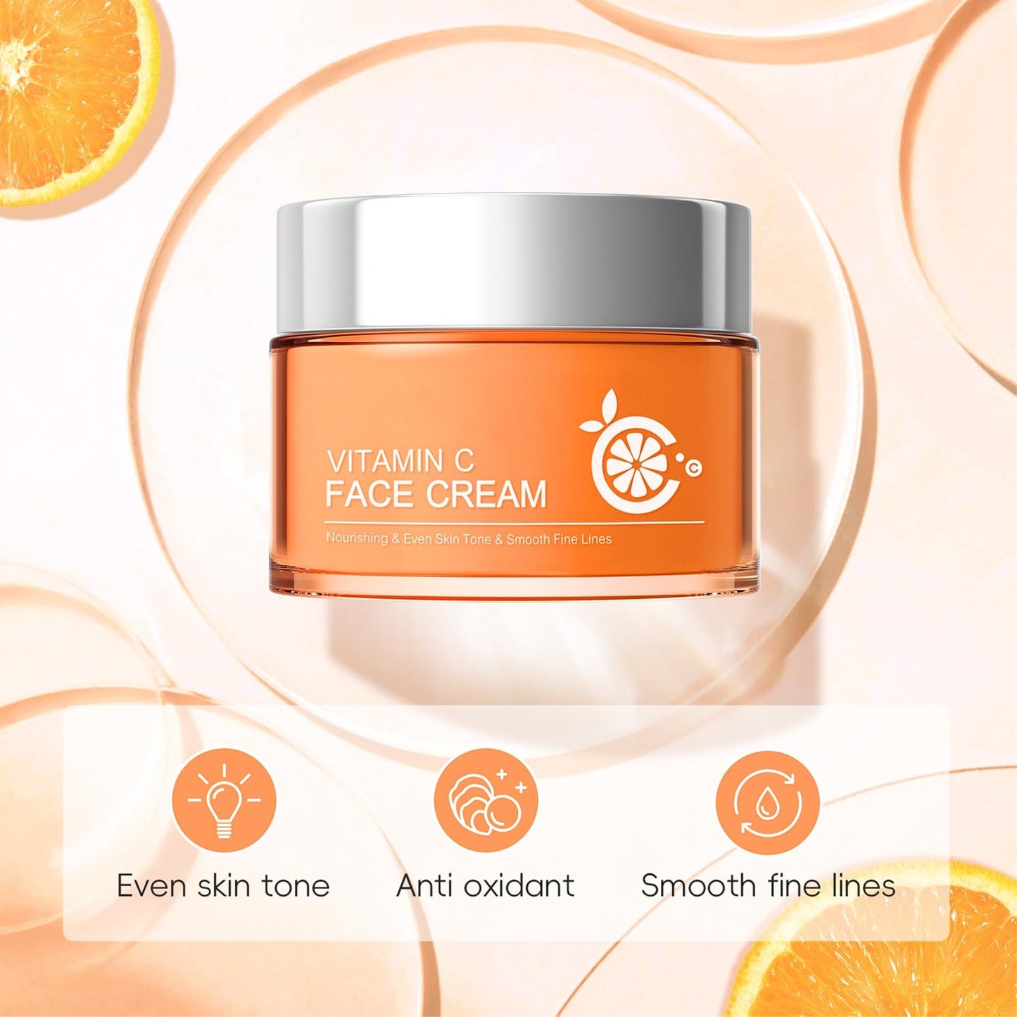INSKIN Vitamin C Moisturiser For Face, Vitamin C Cream, Moisturiser Face Women, Anti Aging & Wrinkle Day And Night Cream For Women & Men, to Reduce Uneven Skin Tone,Fine Lines for Skin Care