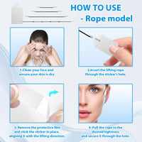 Gonggi 148Pcs Face Lift Tape Invisible with 8 String, V Edge Patches Face lift for Wrinkles, Instant Neck Lifting Tape and Bands for Double Chin Saggy, Tightening Skin Make Up Tools (70 rope + 70 cordless)